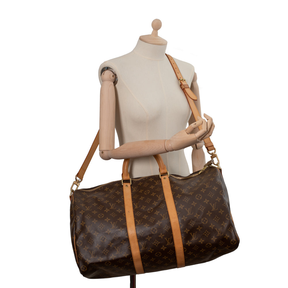 Keepall 50 Vintage en toile monogramme marron