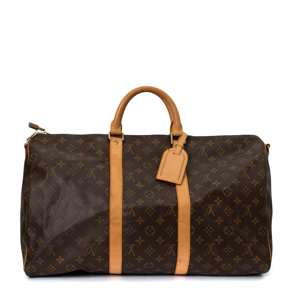 Keepall 50 Vintage en toile monogramme marron