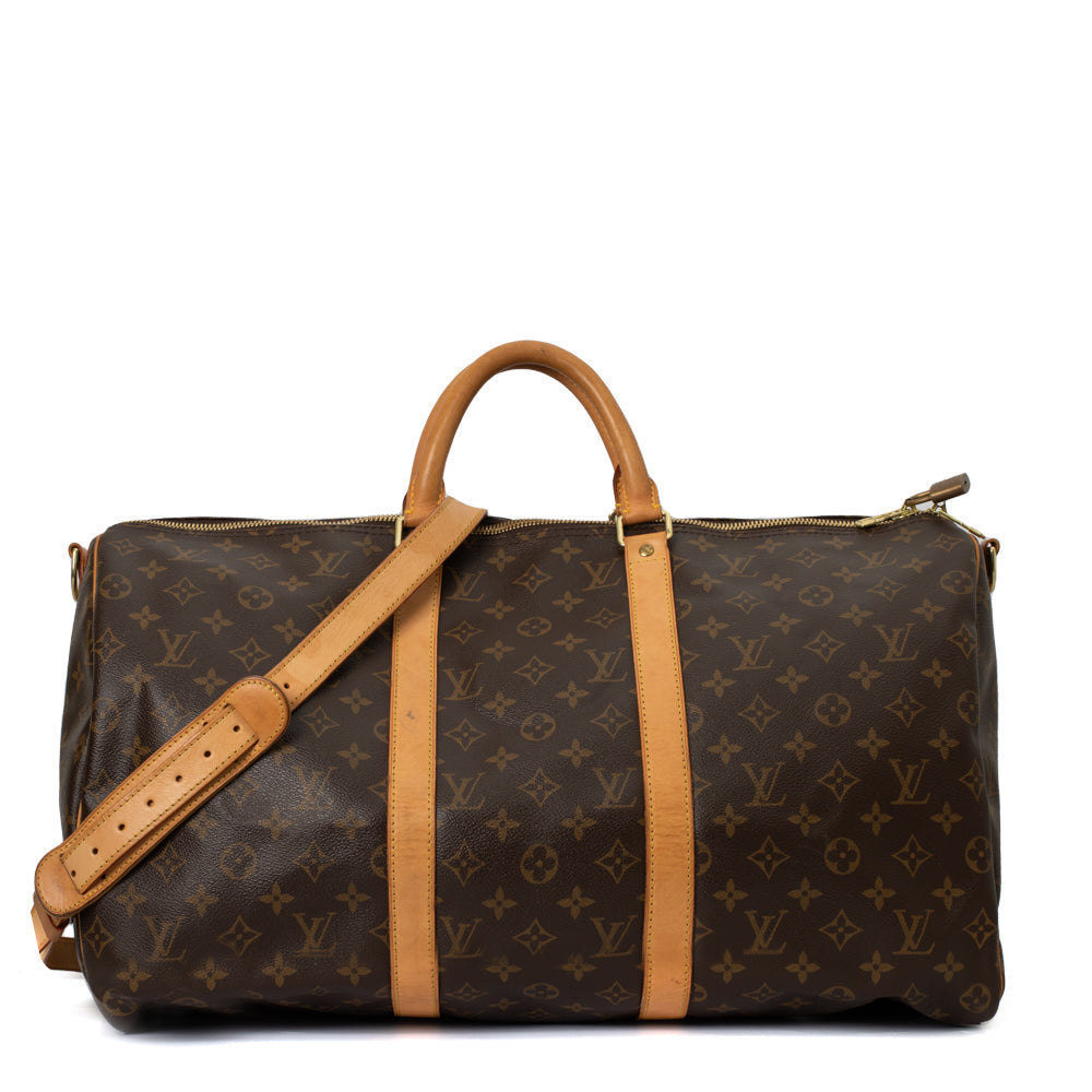 Keepall 50 Vintage en toile monogramme marron