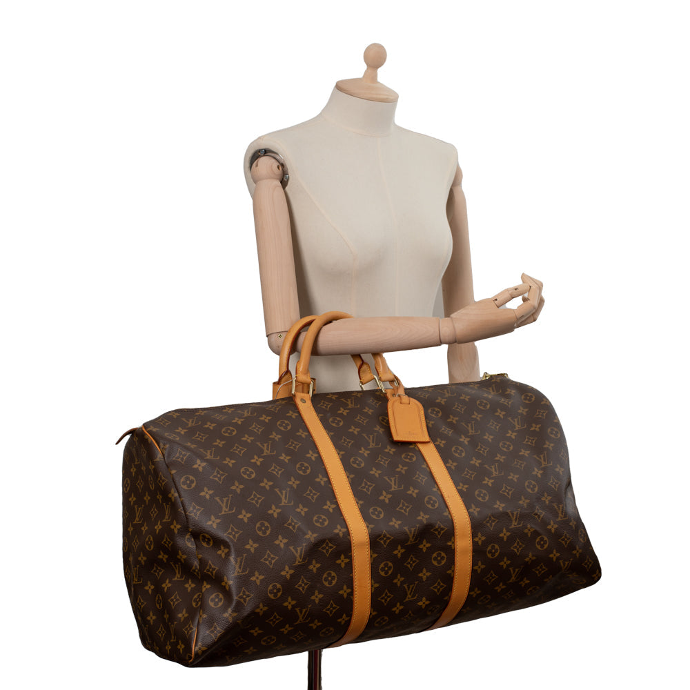 Keepall 60 Vintage en toile monogramme marron