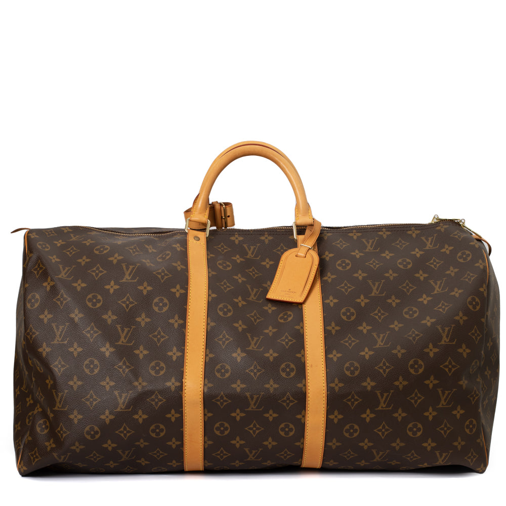 Keepall 60 Vintage en toile monogramme marron