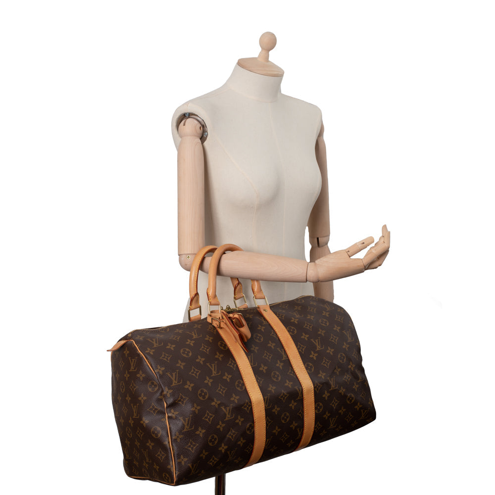 Keepall 45 Vintage en toile monogramme marron