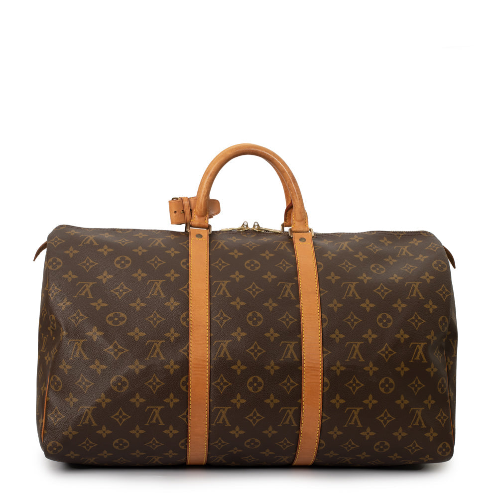 Keepall 50 Vintage en toile monogramme marron