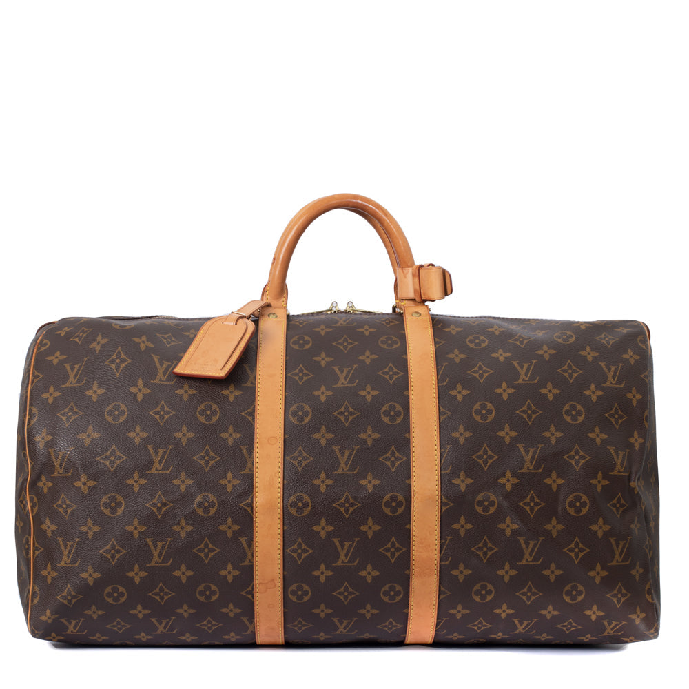 Keepall 55 Vintage en toile monogramme marron