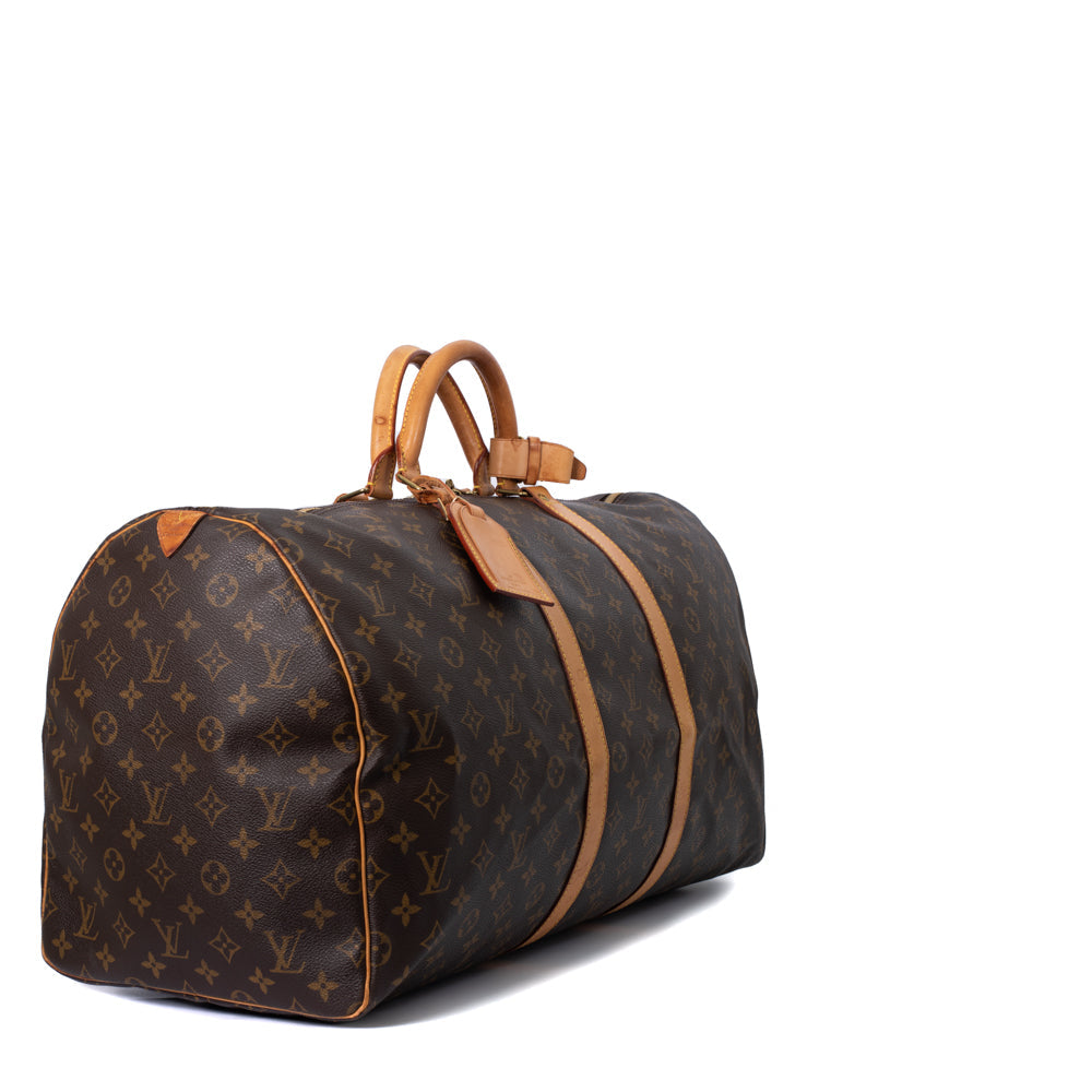 Keepall 55 Vintage en toile monogramme marron