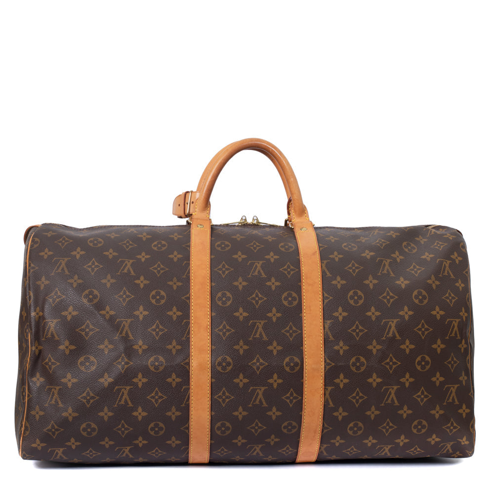 Keepall 55 Vintage en toile monogramme marron
