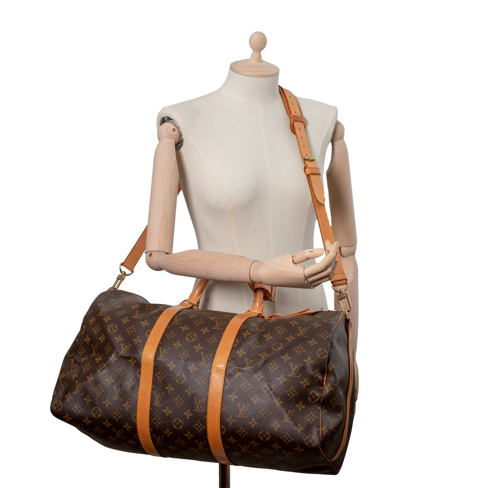 Keepall 50 Vintage en toile monogramme marron