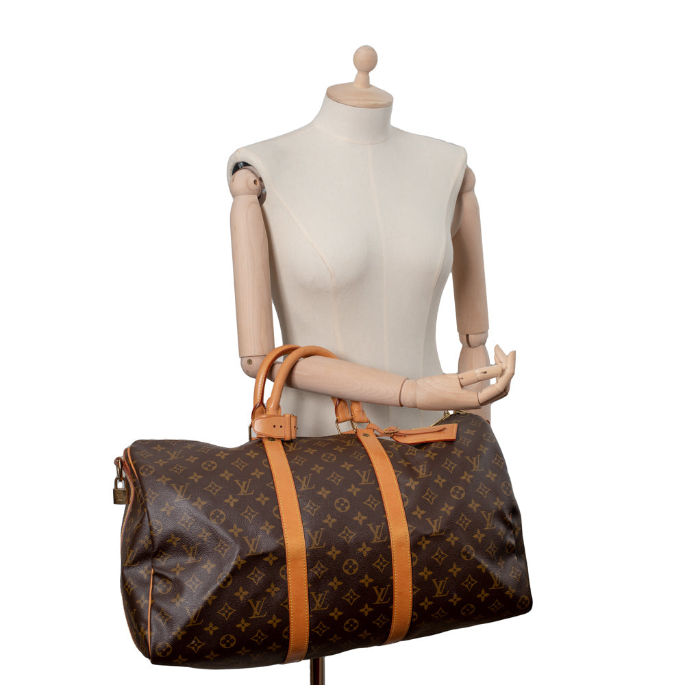 Keepall 50 Vintage en toile monogramme marron