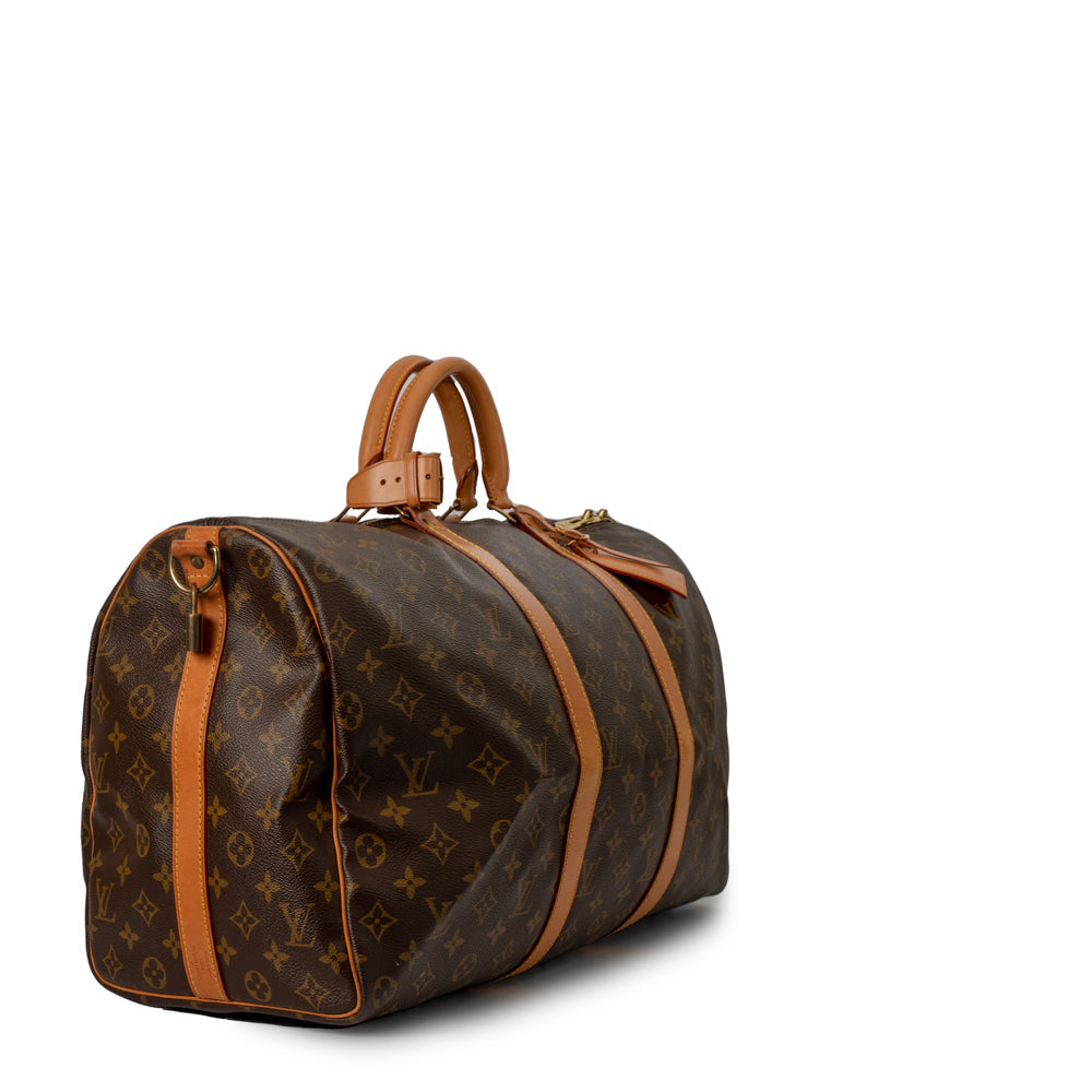 Keepall 50 Vintage en toile monogramme marron