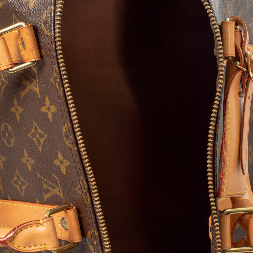 Keepall 50 Vintage en toile monogramme marron