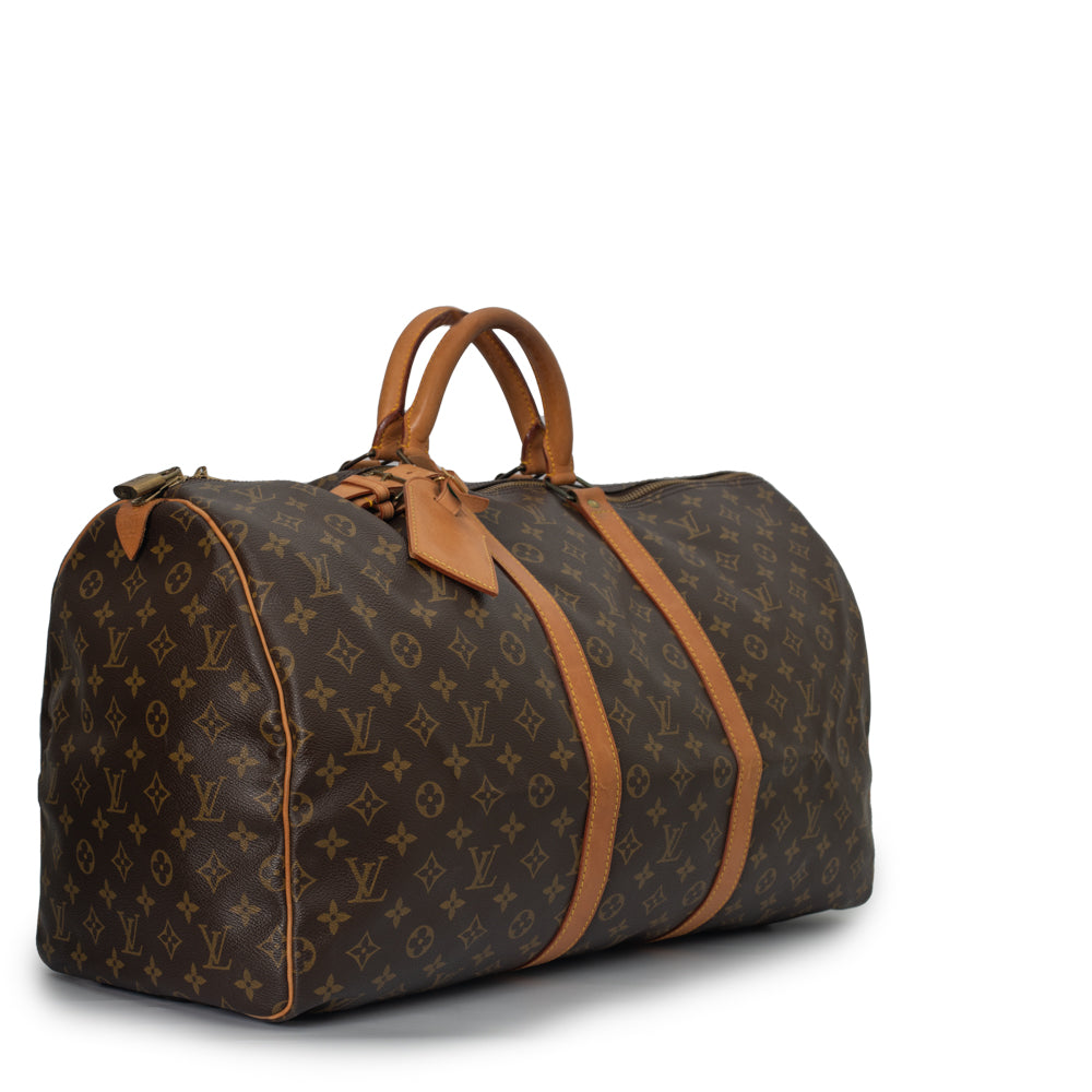 Keepall 55 Vintage en toile monogramme marron