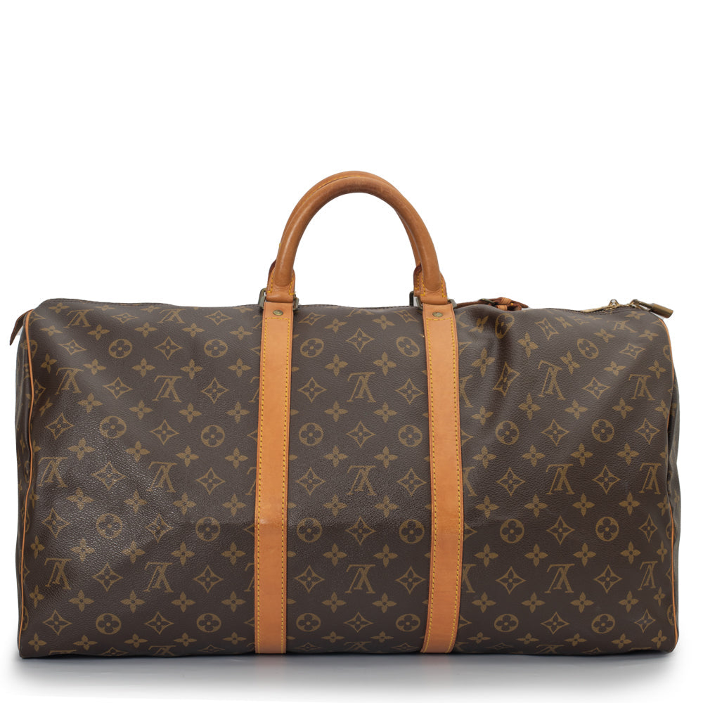 Keepall 55 Vintage en toile monogramme marron