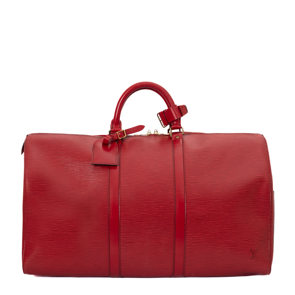 Keepall 50 Vintage en cuir épi rouge