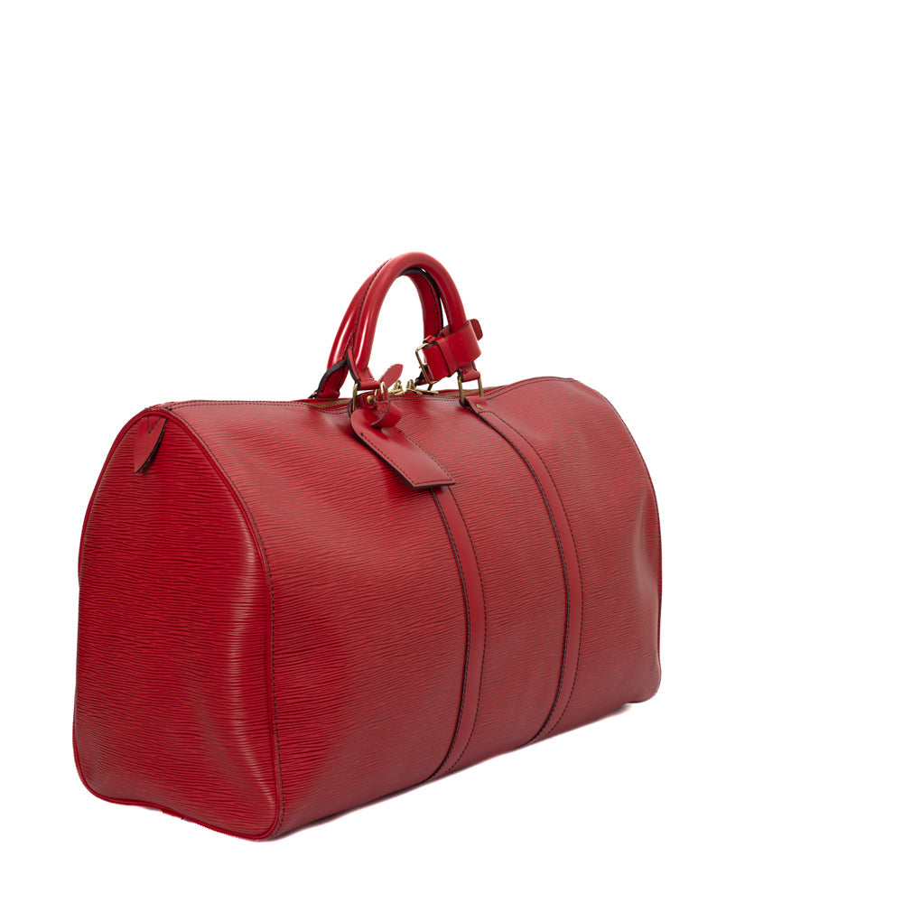 Keepall 50 Vintage en cuir épi rouge