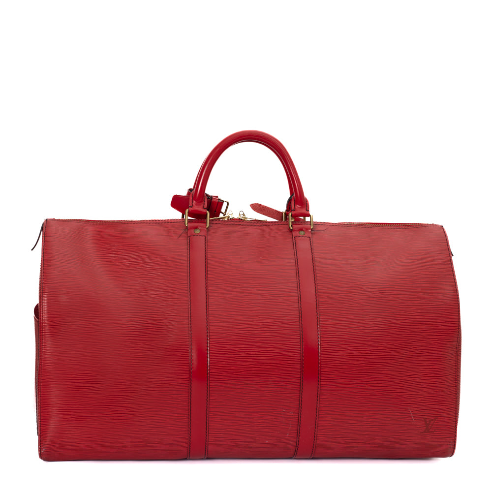 Keepall 50 Vintage en cuir épi rouge