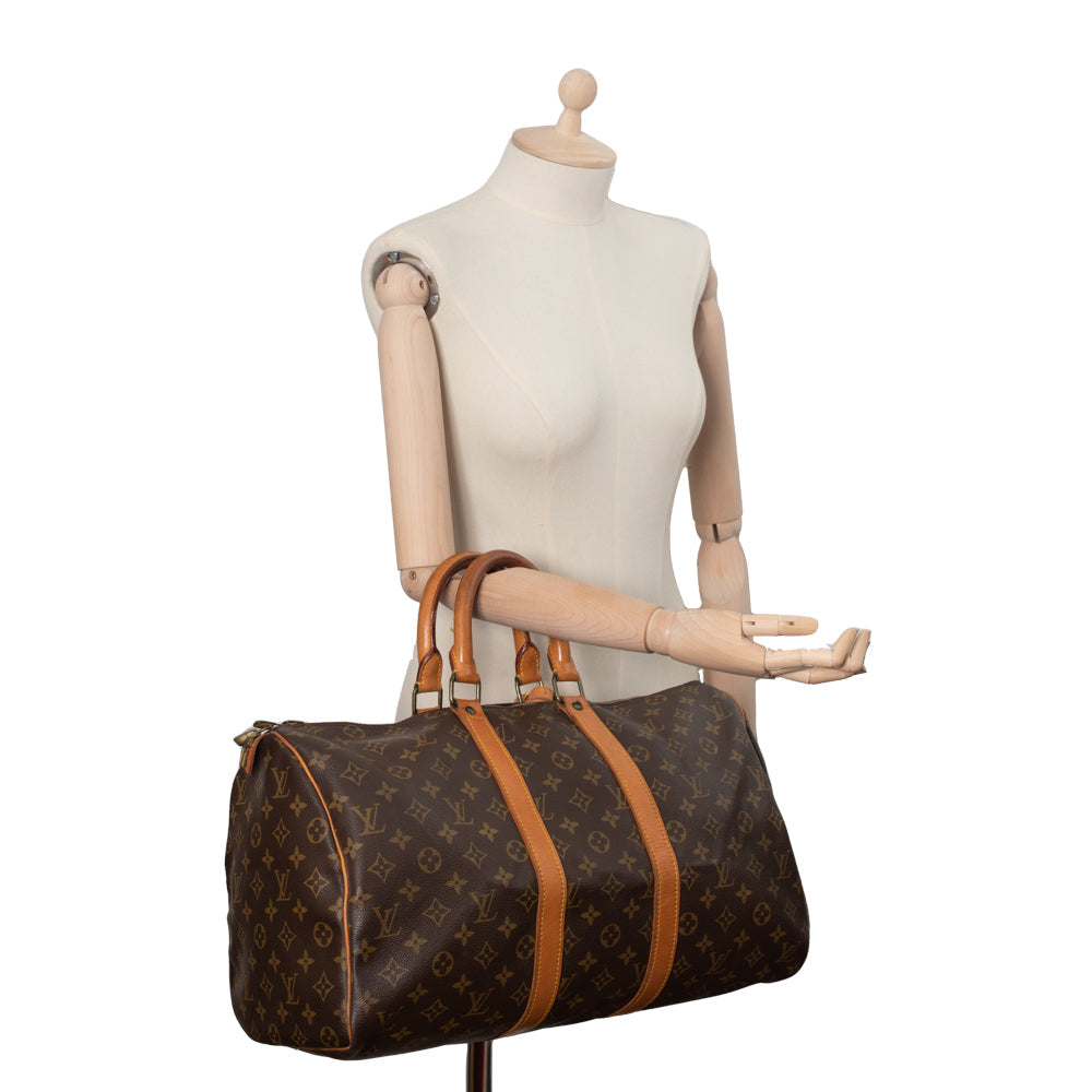 Keepall 45 Vintage en toile monogramme marron