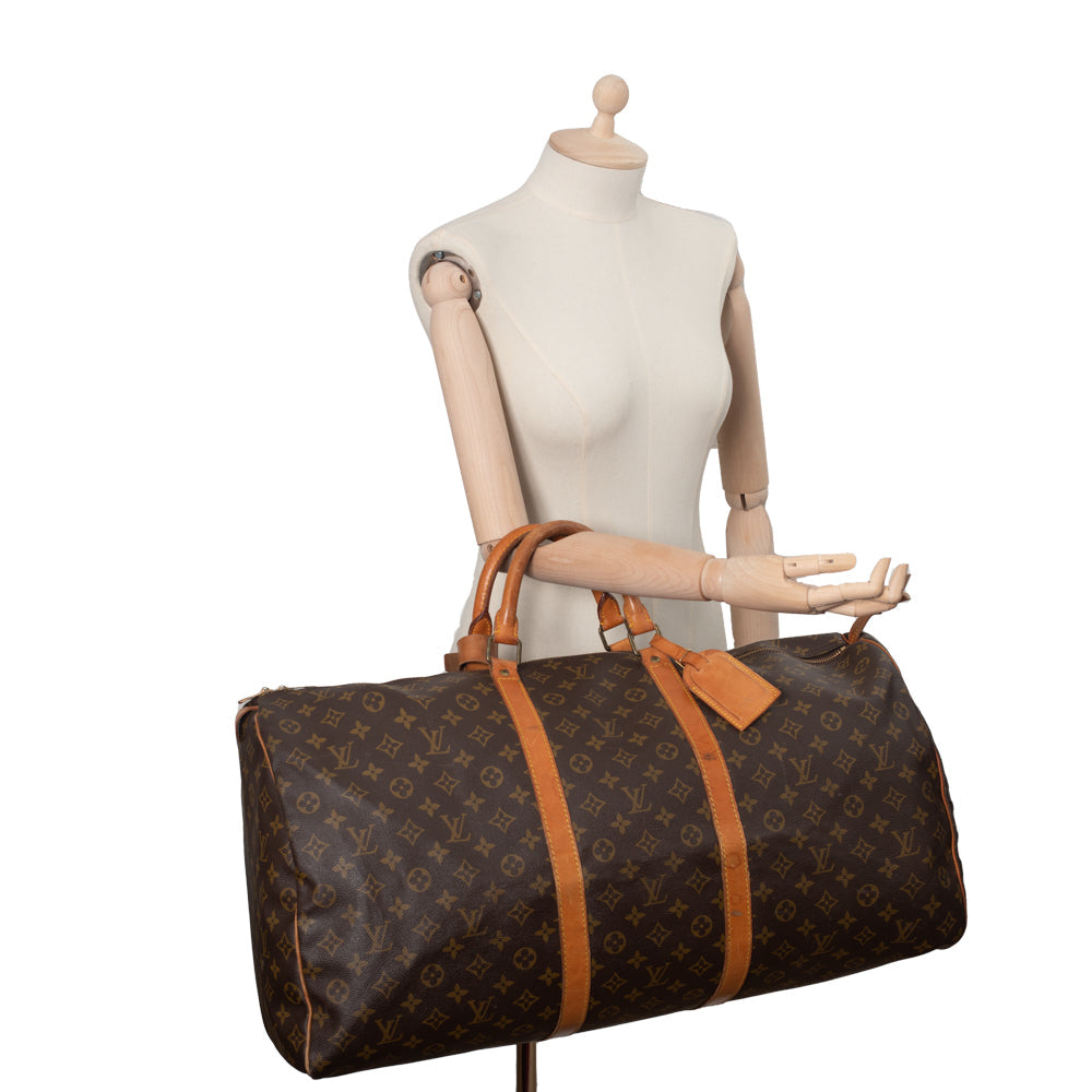 Keepall 60 Vintage en toile monogramme marron