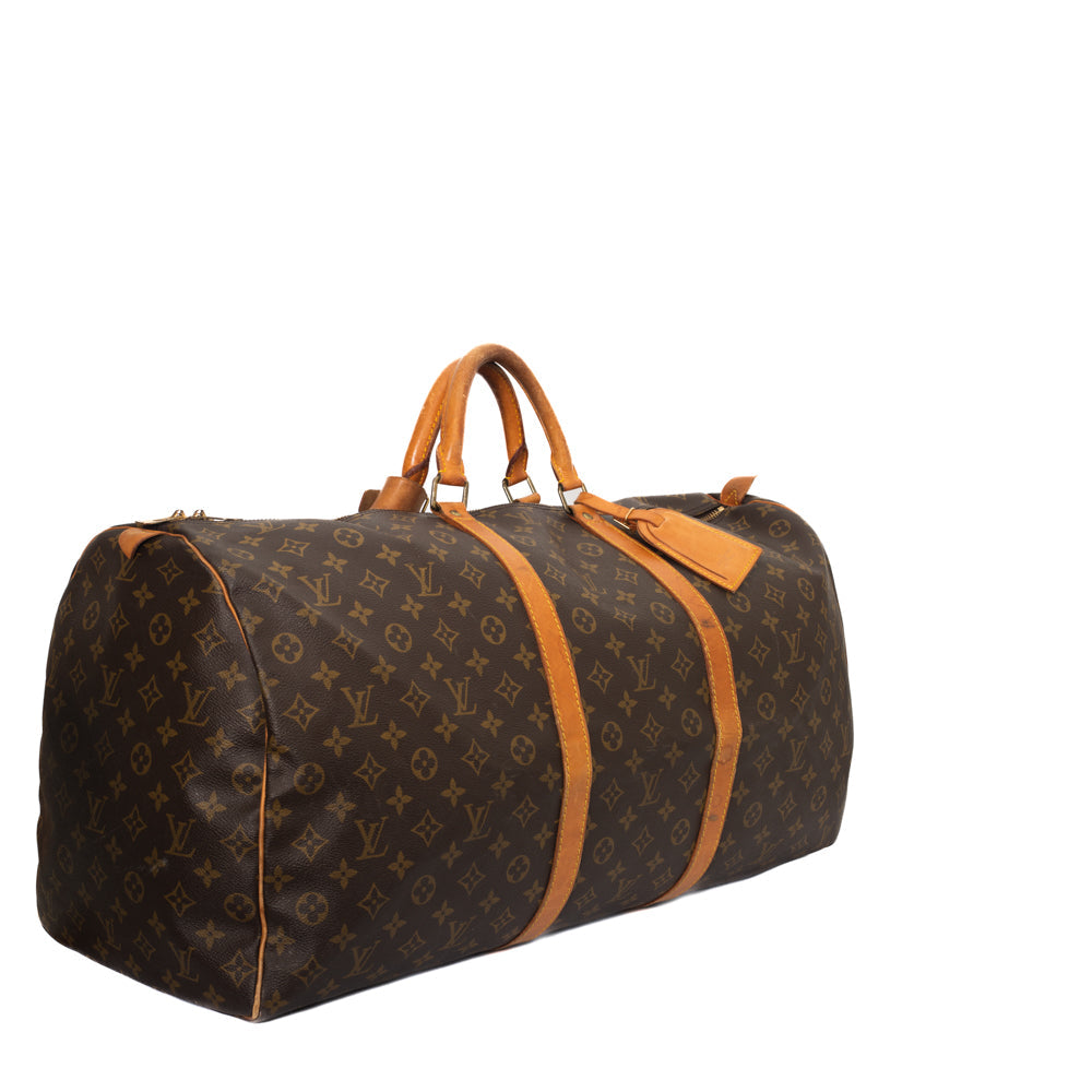 Keepall 60 Vintage en toile monogramme marron