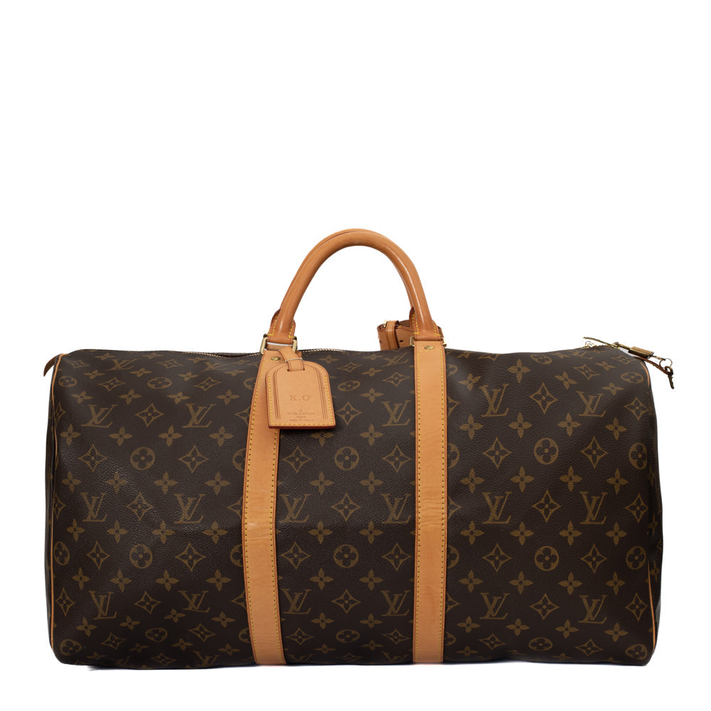 Keepall 50 Vintage en toile monogramme marron