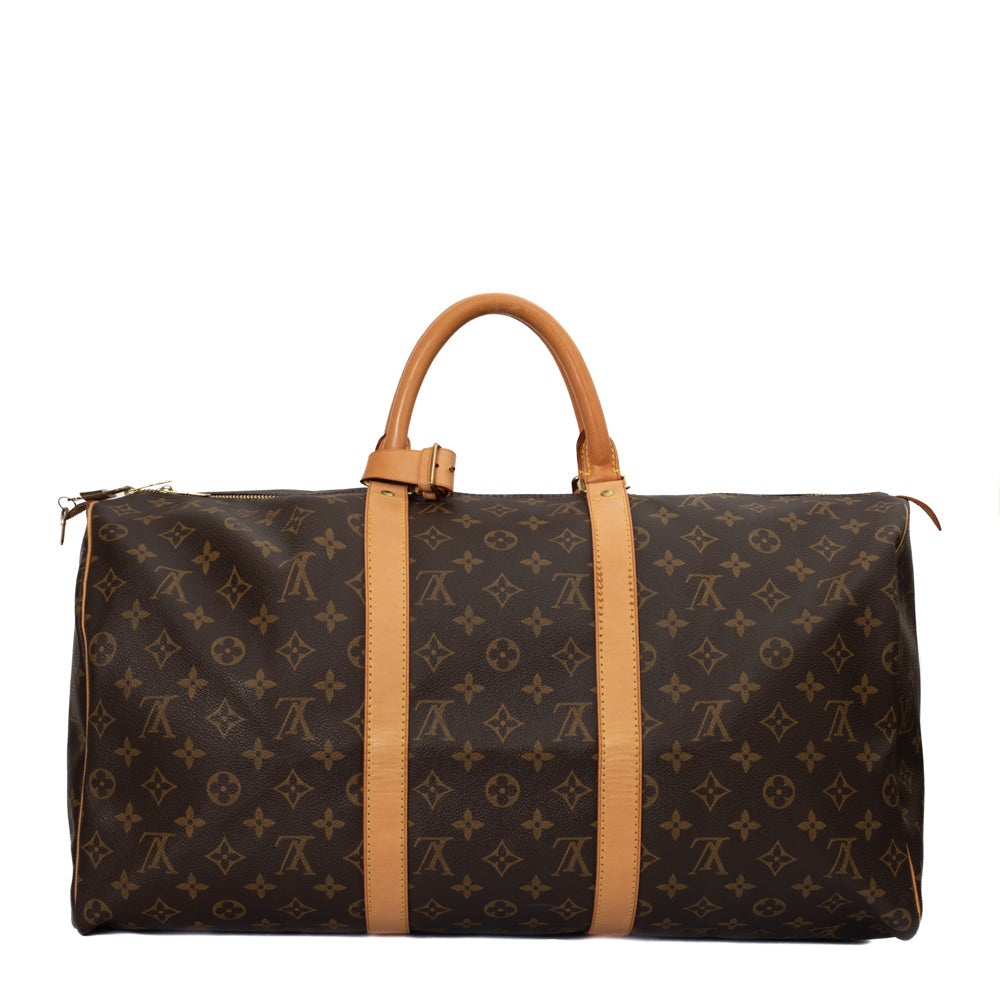 Keepall 50 Vintage en toile monogramme marron