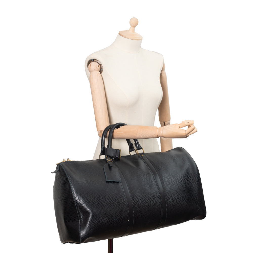 Keepall 55 Vintage en cuir épi noir