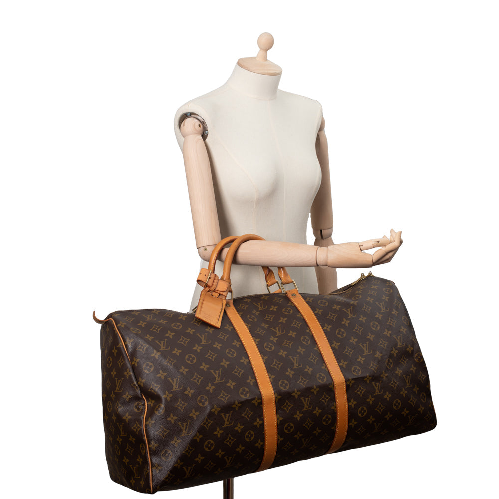Keepall 60 Vintage en toile monogramme marron