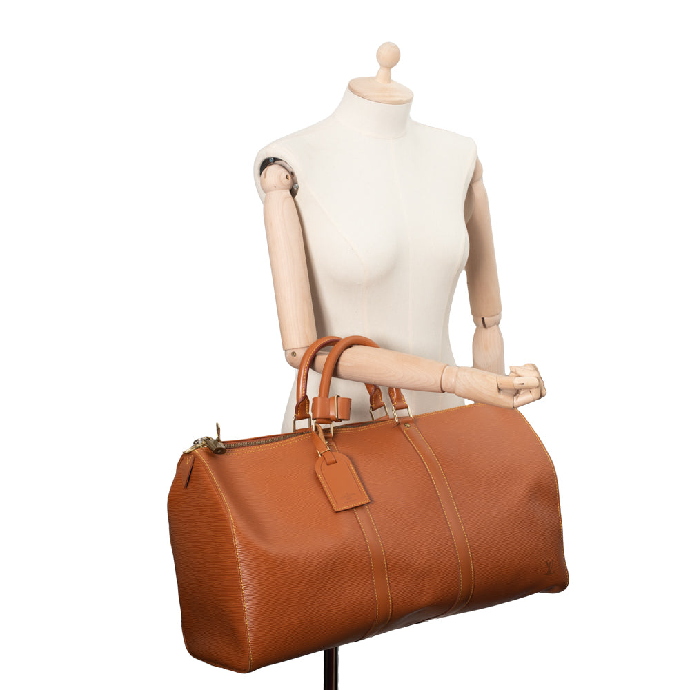 Keepall 50 Vintage en cuir épi marron