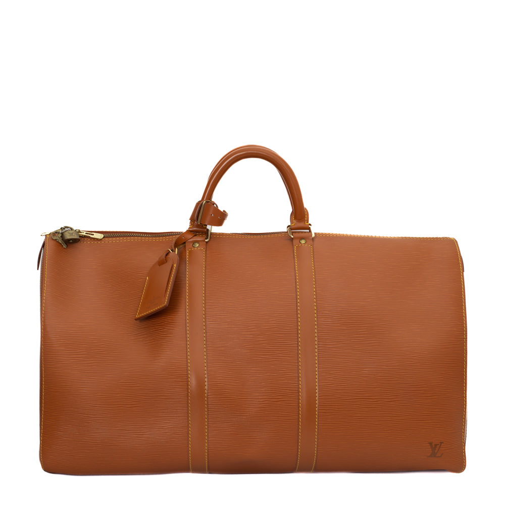Keepall 50 Vintage en cuir épi marron