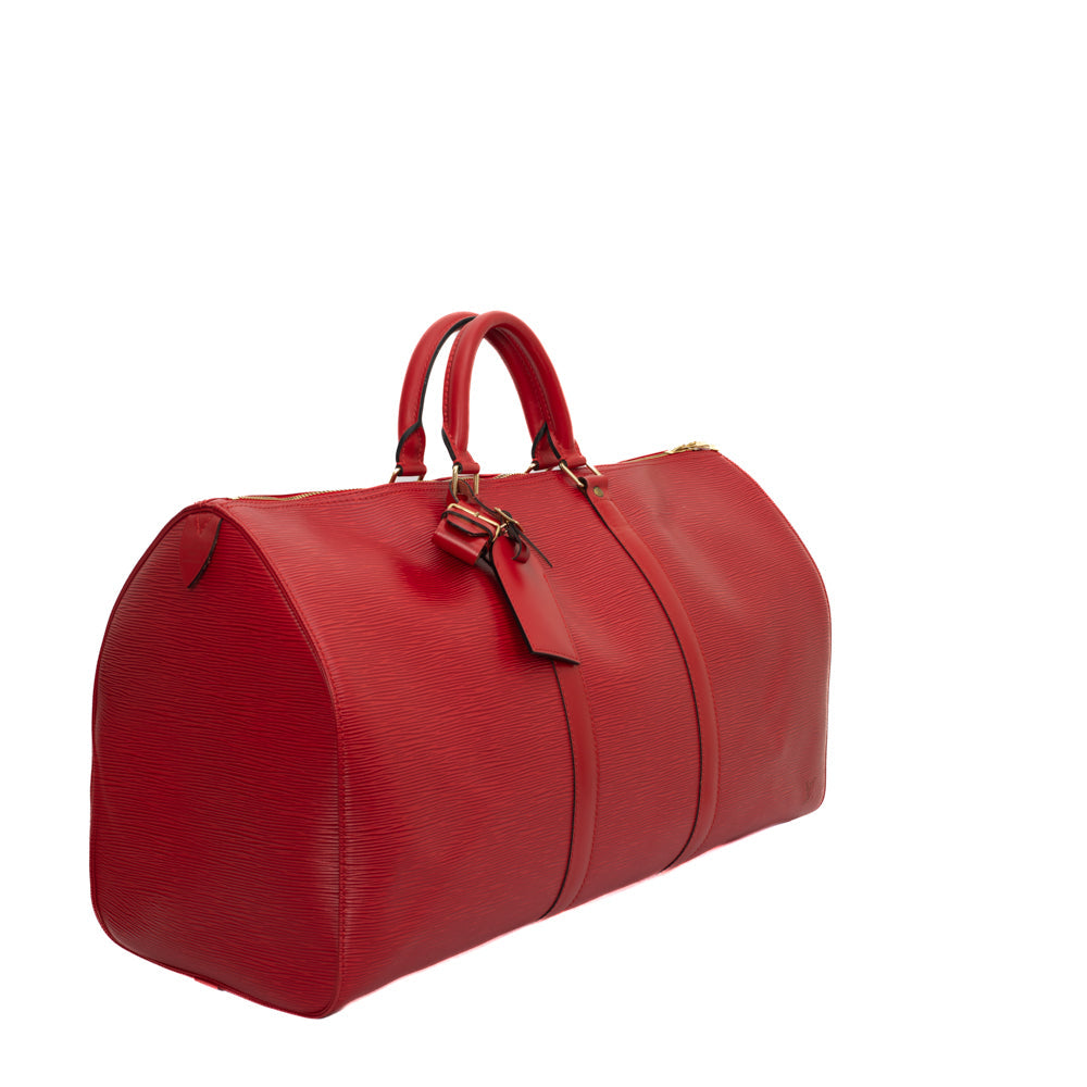 Keepall 50 Vintage en cuir épi rouge