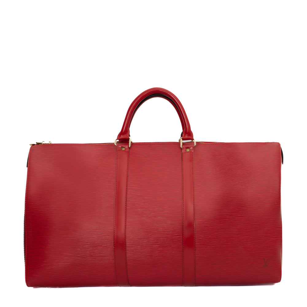 Keepall 50 Vintage en cuir épi rouge