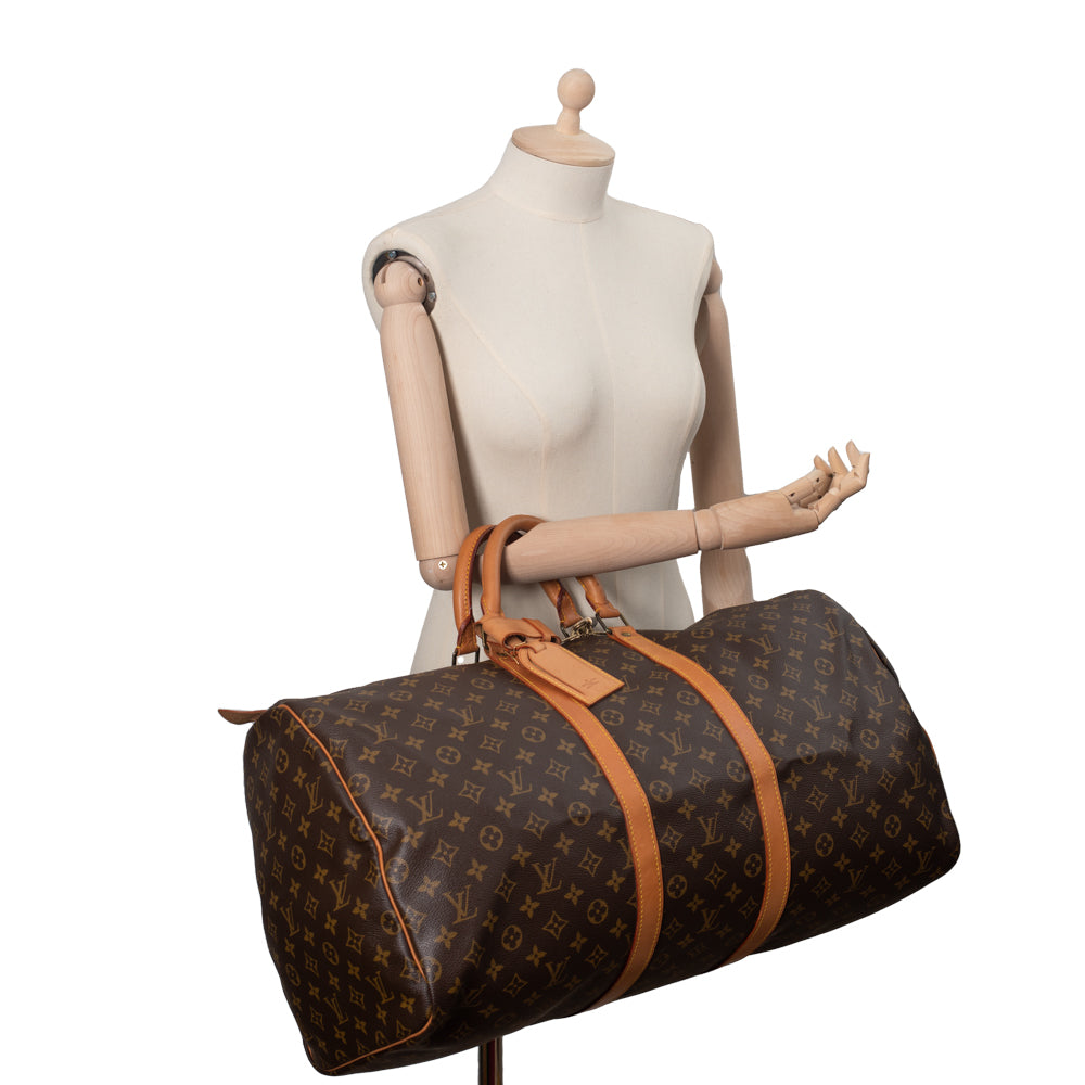 Keepall 55 Vintage en toile monogramme marron