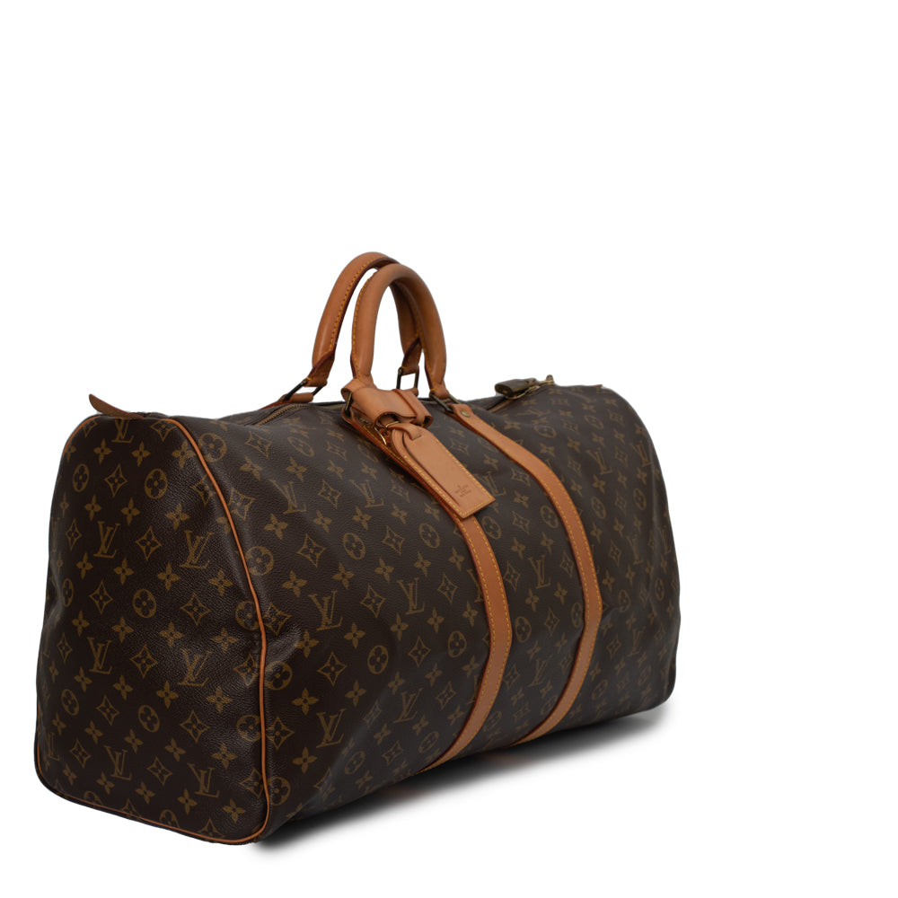 Keepall 55 Vintage en toile monogramme marron