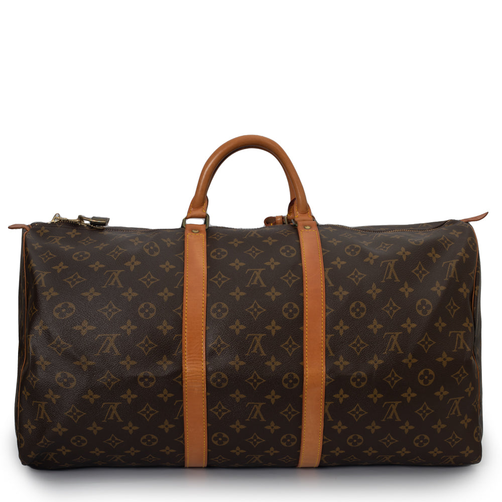 Keepall 55 Vintage en toile monogramme marron