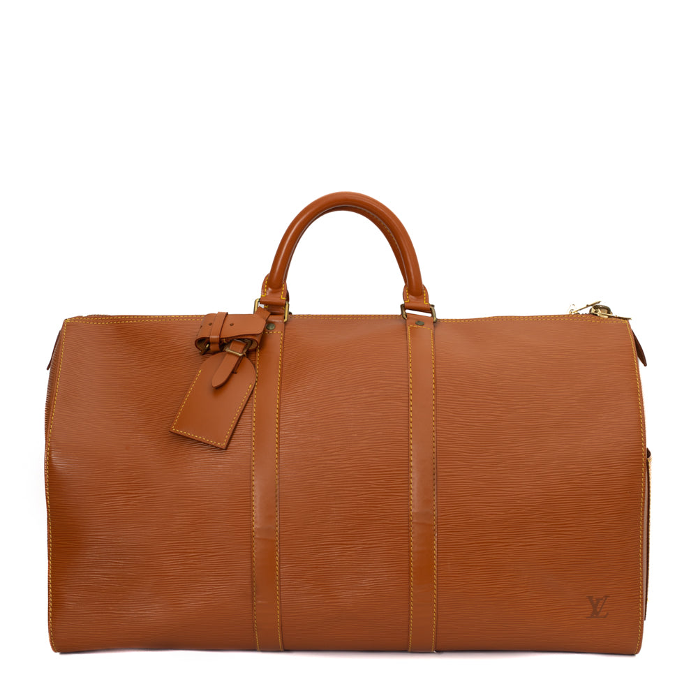 Keepall 50 Vintage en cuir épi marron