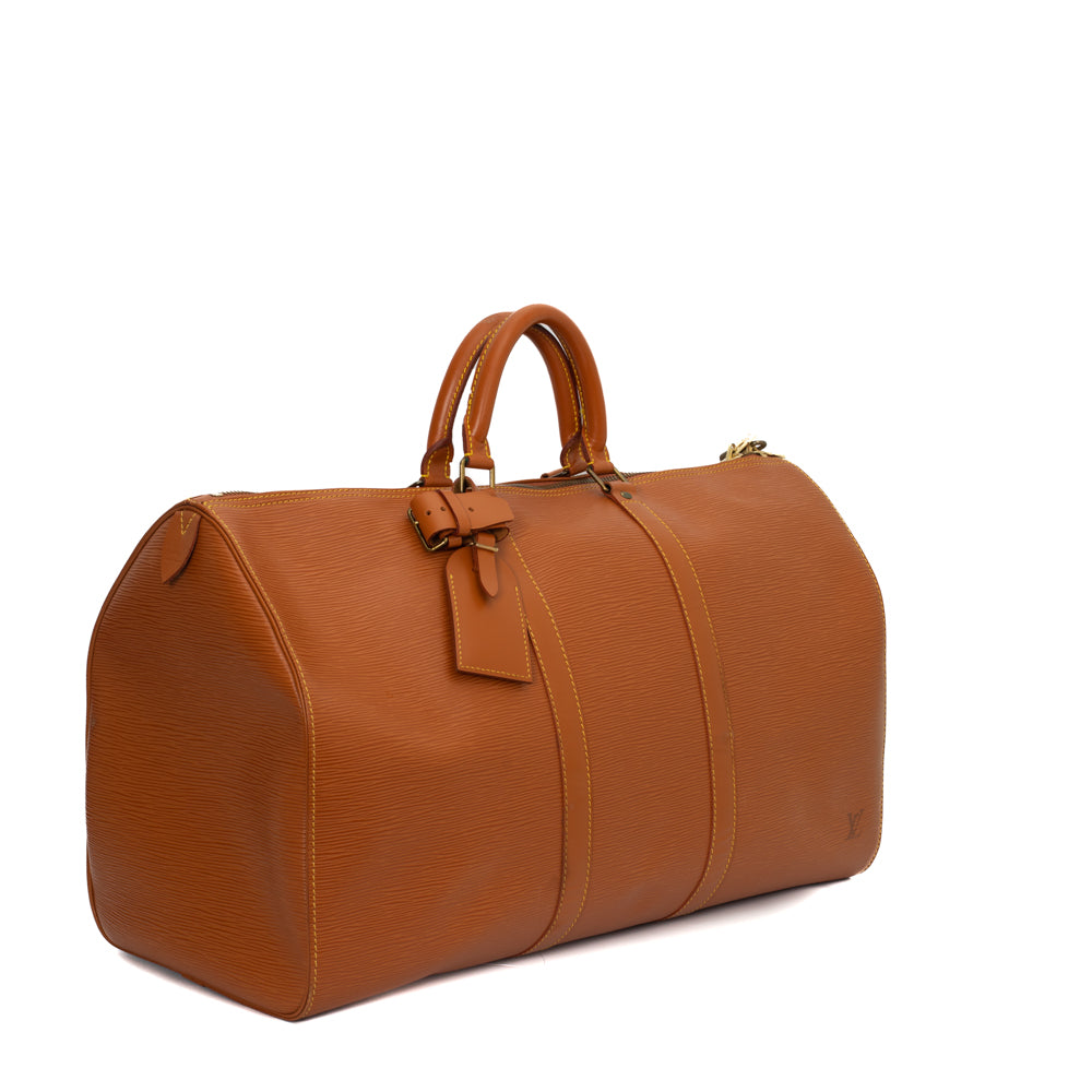 Keepall 50 Vintage en cuir épi marron