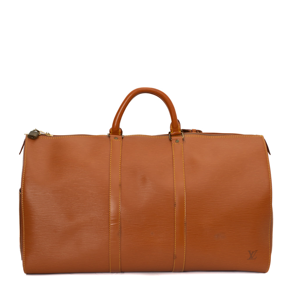Keepall 50 Vintage en cuir épi marron