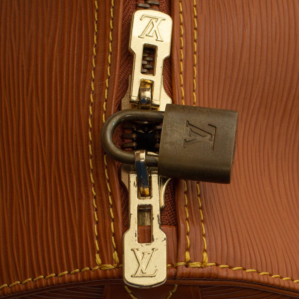 Keepall 50 Vintage en cuir épi marron