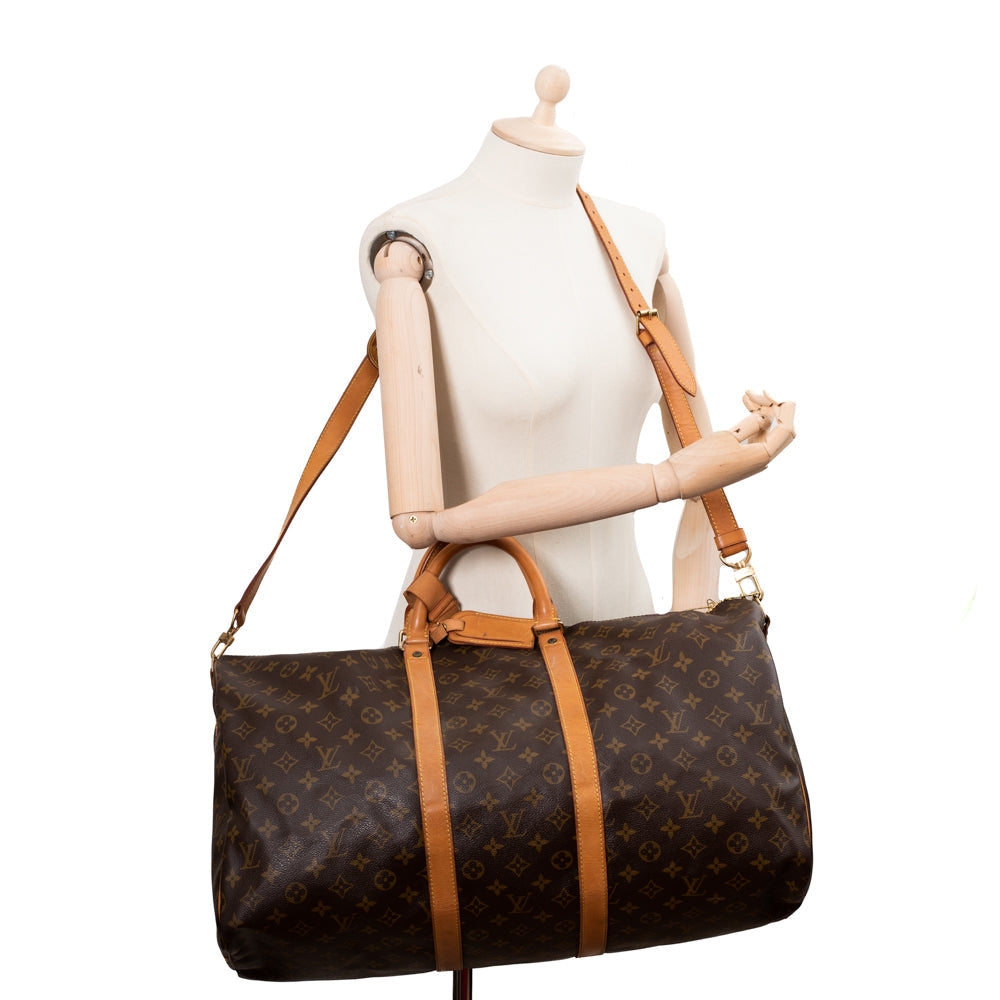 Keepall 55 Vintage en toile monogramme marron