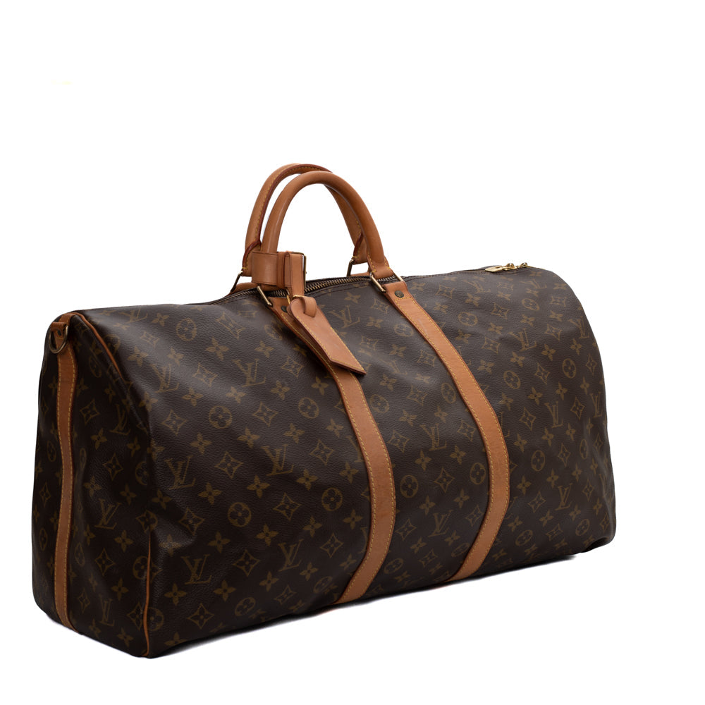 Keepall 55 Vintage en toile monogramme marron