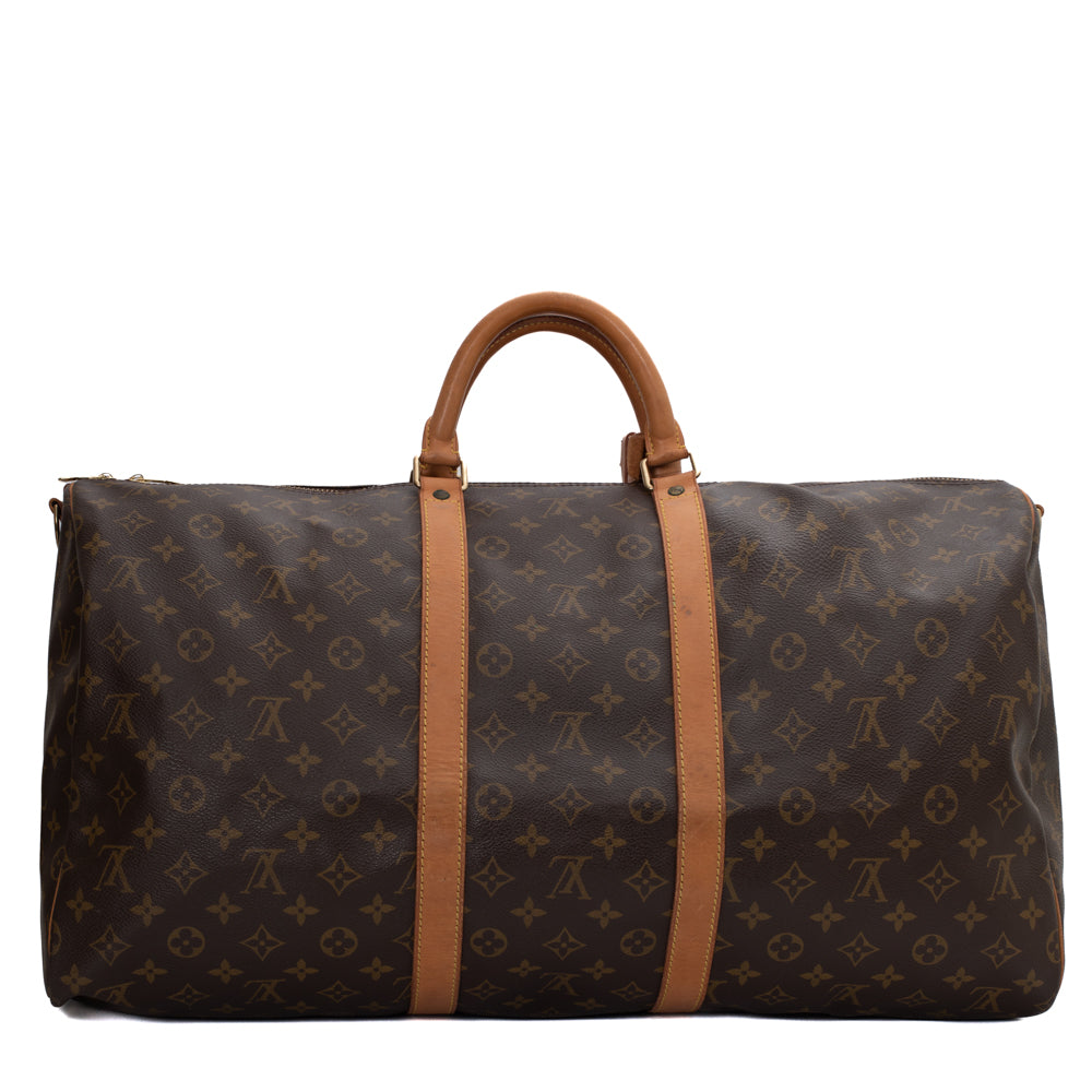 Keepall 55 Vintage en toile monogramme marron