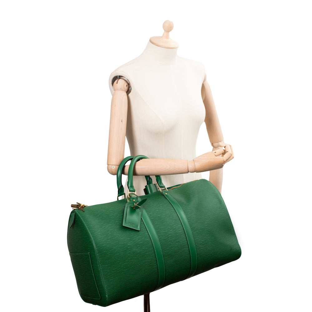 Keepall 45 Vintage en cuir épi vert