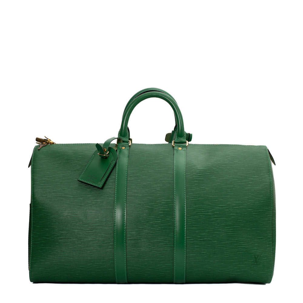 Keepall 45 Vintage en cuir épi vert