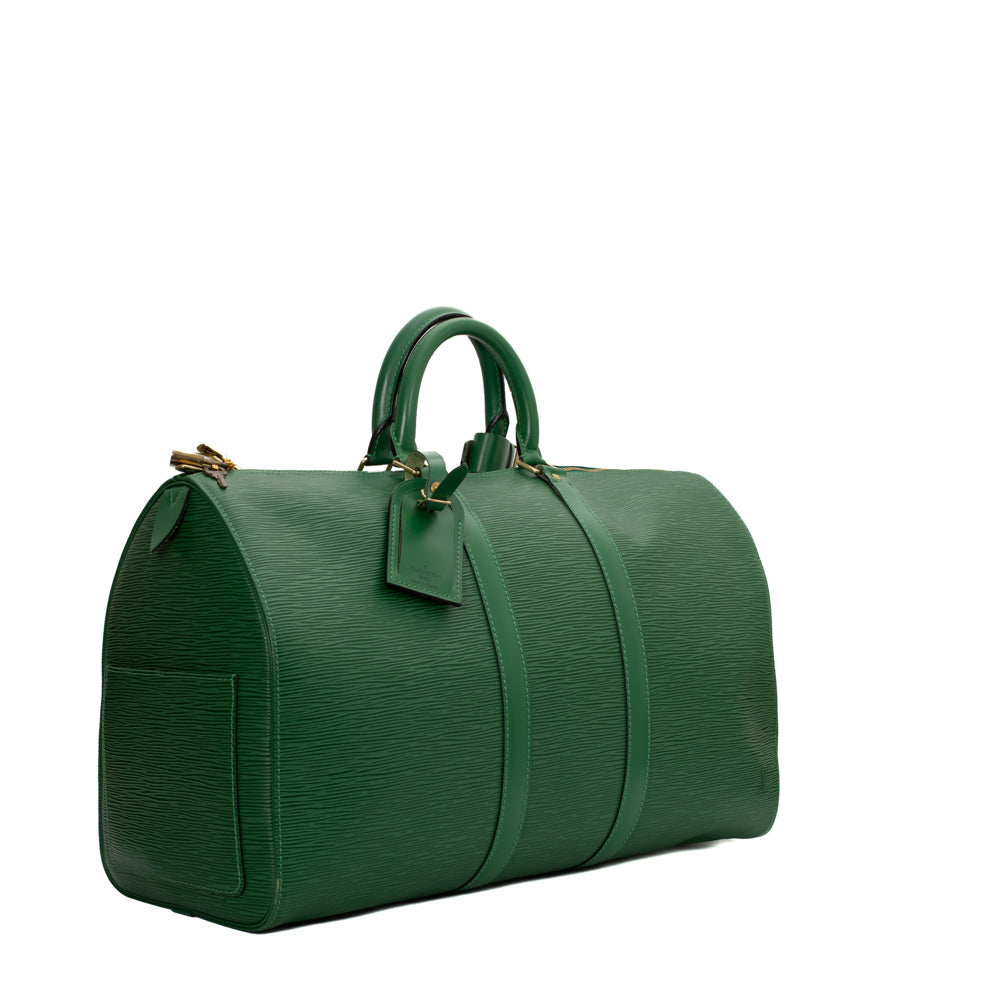 Keepall 45 Vintage en cuir épi vert