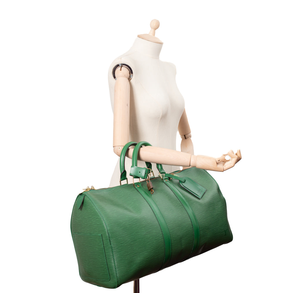 Keepall 45 Vintage en cuir épi vert
