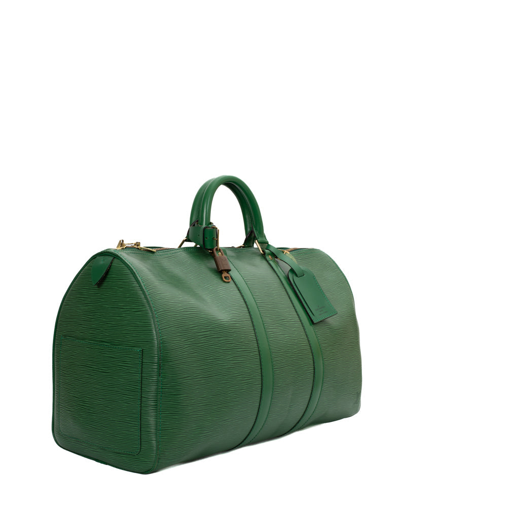 Keepall 45 Vintage en cuir épi vert