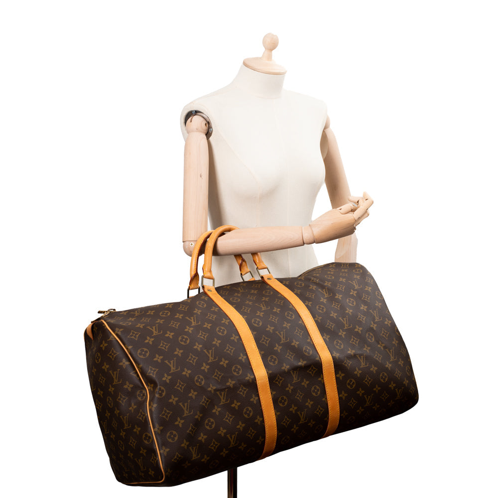 Keepall 60 Vintage en toile monogramme marron