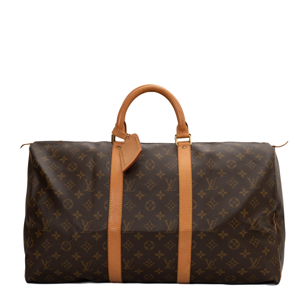 Keepall 50 Vintage en toile monogramme marron