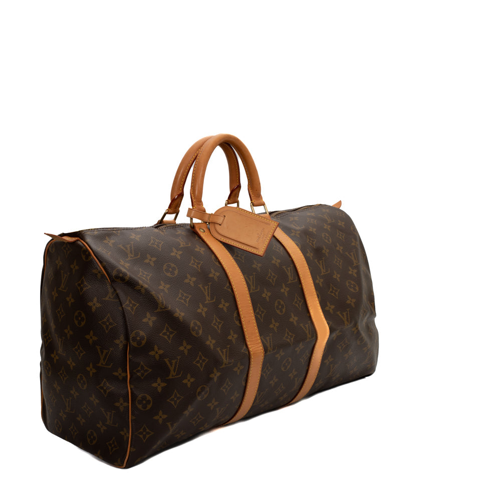 Keepall 50 Vintage en toile monogramme marron