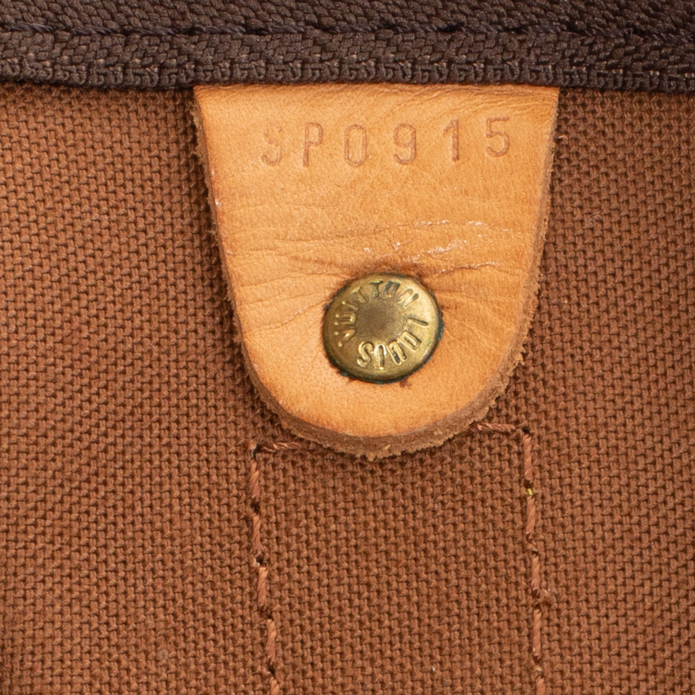 Keepall 50 Vintage en toile monogramme marron