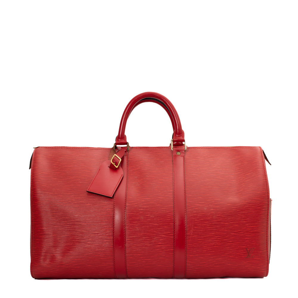 Keepall 45 Vintage en cuir épi rouge